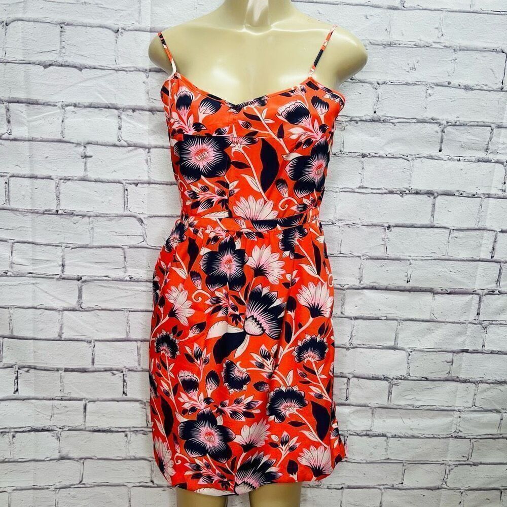 J. Crew Womens Multicolor Spaghetti Strap Floral Sleeveless Midi Dress Size 6